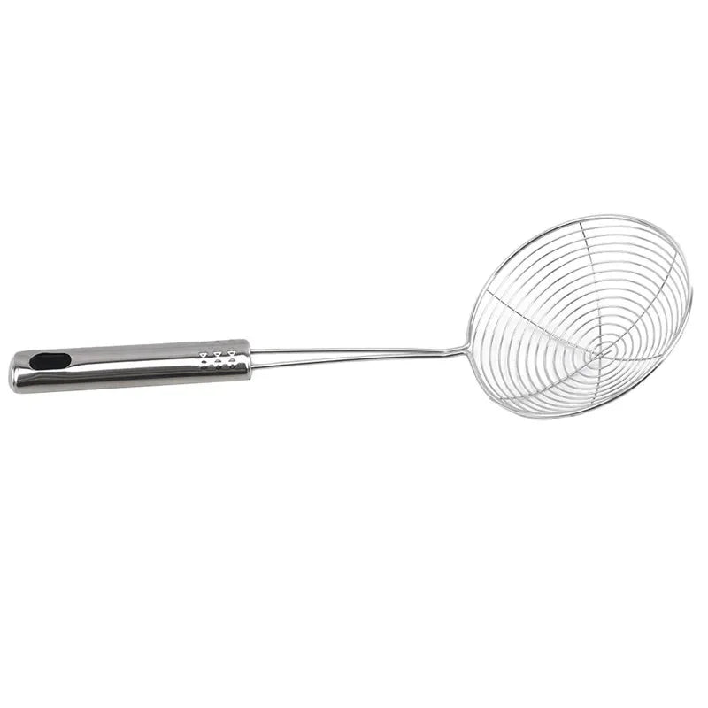 3-Size Stainless Steel Colander Set – Household Noodle, Dumpling, Hot Pot Strainers with Pearl Line Drain