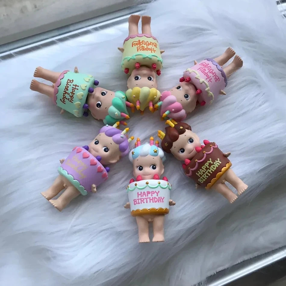 Smiski Hippers Sonny Angel Party Cake Series – Decorative Mini Animal Figures Doll, Blind Box Toy, Fans Gift Collection
