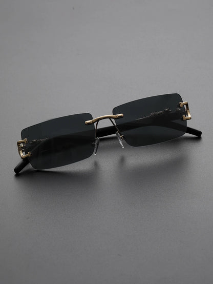 Fashionable Frameless Rectangular Personalized Sunglasses – Trendy Eyewear for Daily Life