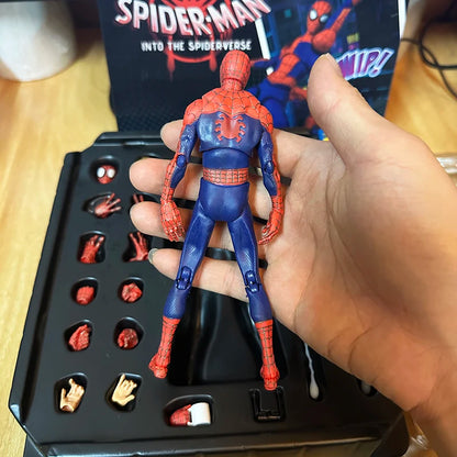 Sentinel Peter Parker Action Figure – Spider-Verse Noir PVC Collectible, Movable Miles Parker Figurine