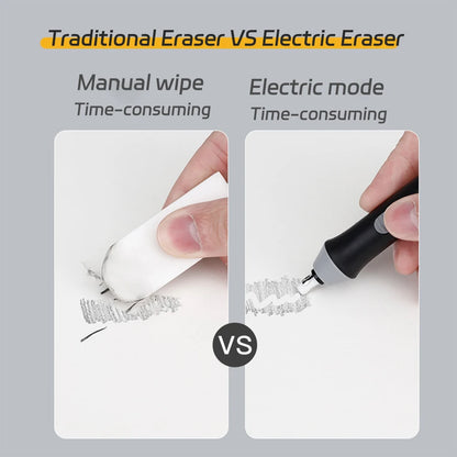 Electric Eraser Kit – Thick & Thin Replaceable Rubber Tips, Low Crumb Precision Erasing Korean School Supplies