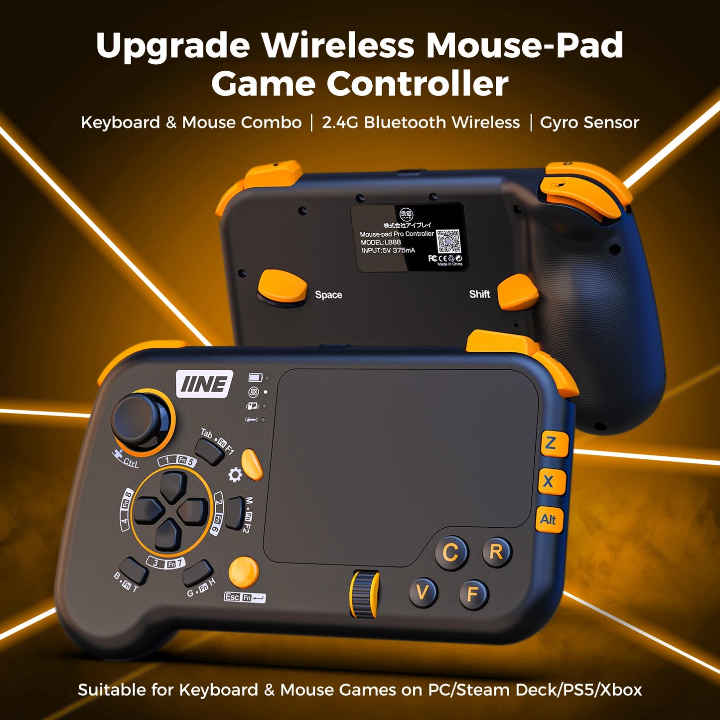 IINE Ungrade Wireless Mouse & Keyboard Combo — Touchpad Controller Set for PC