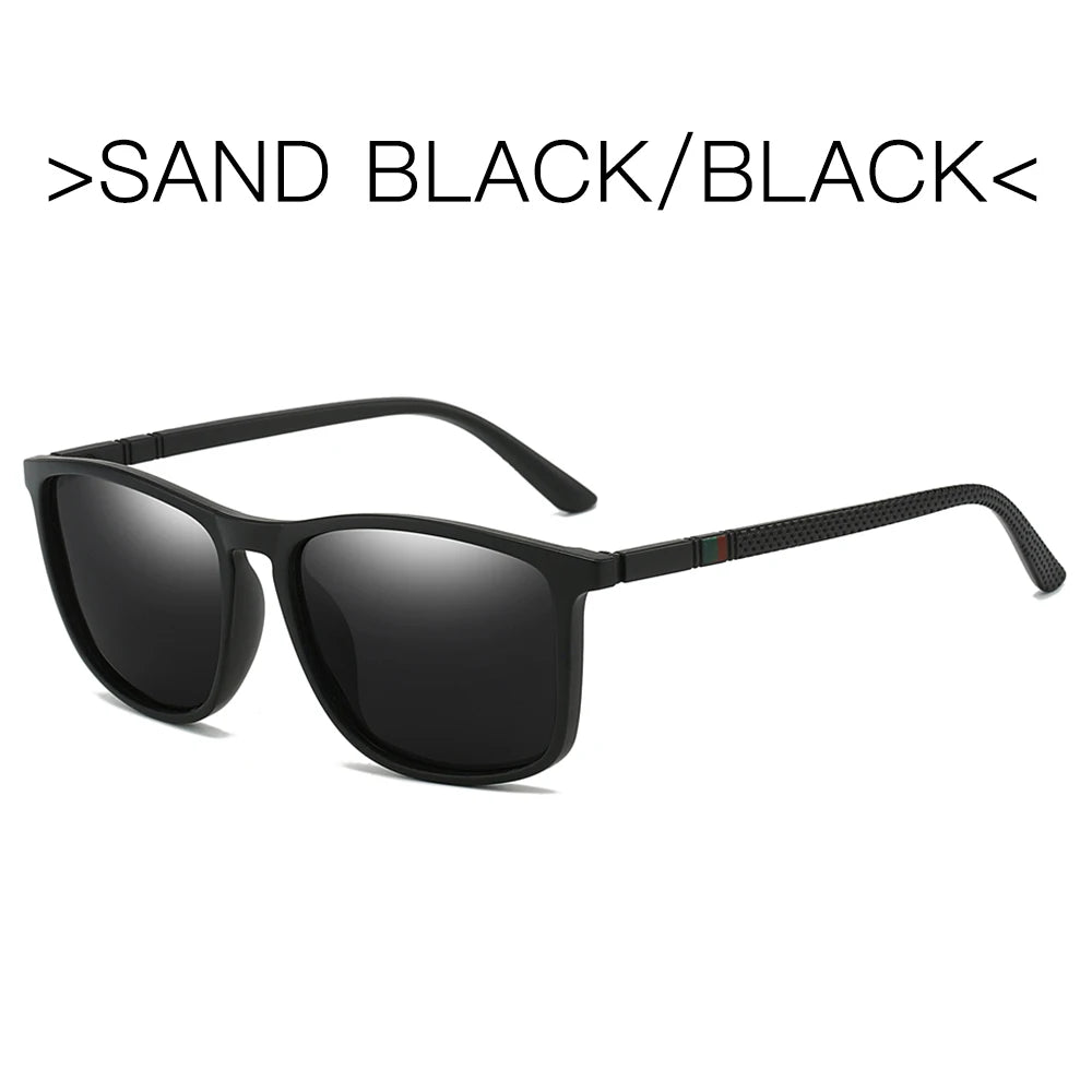 Polarized Sports Sunglasses for Men – Lightweight Comfortable Square UV400 Eyewear with Original Case
