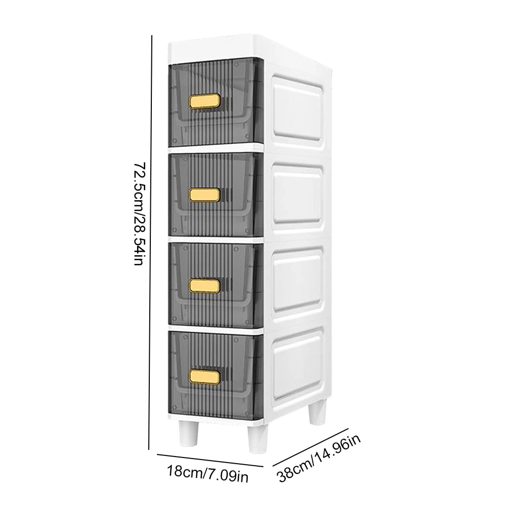 Narrow Toilet Storage Cabinet – 4/5 Tier Waterproof Corner Shelf & Crevice Side Rack
