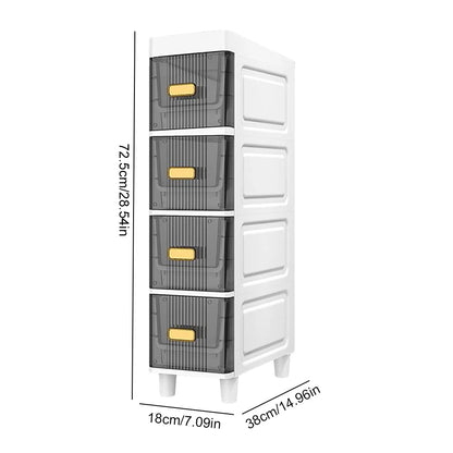 Narrow Toilet Storage Cabinet – 4/5 Tier Waterproof Corner Shelf & Crevice Side Rack