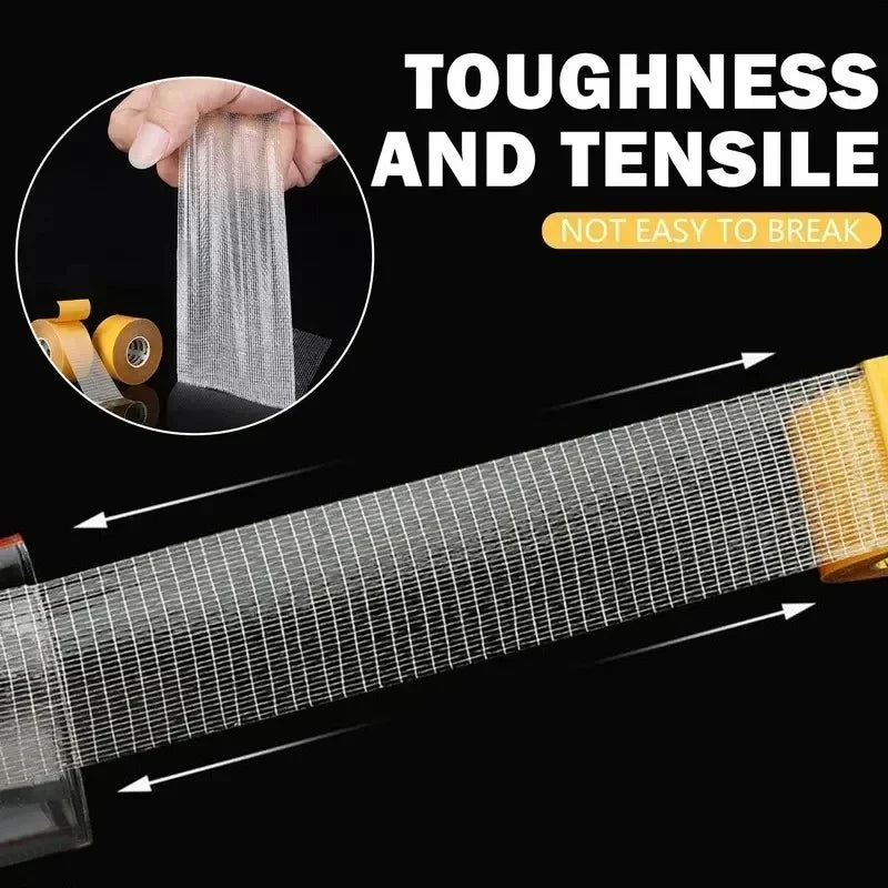 5M Strong Fixation Double Sided Tape - Translucent Mesh Waterproof Tape with High Viscosity - Ideal for Carpet Adhesion and Traceless Installation