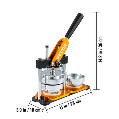 VEVOR 75mm Button Maker Machine – Badge Punch Press with 100pcs Button Parts, Circle Cutter & Instruction Book