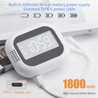 LED Vibration Alarm Clock - Rechargeable Wake-Up Clock with White Noise & Natural Sound