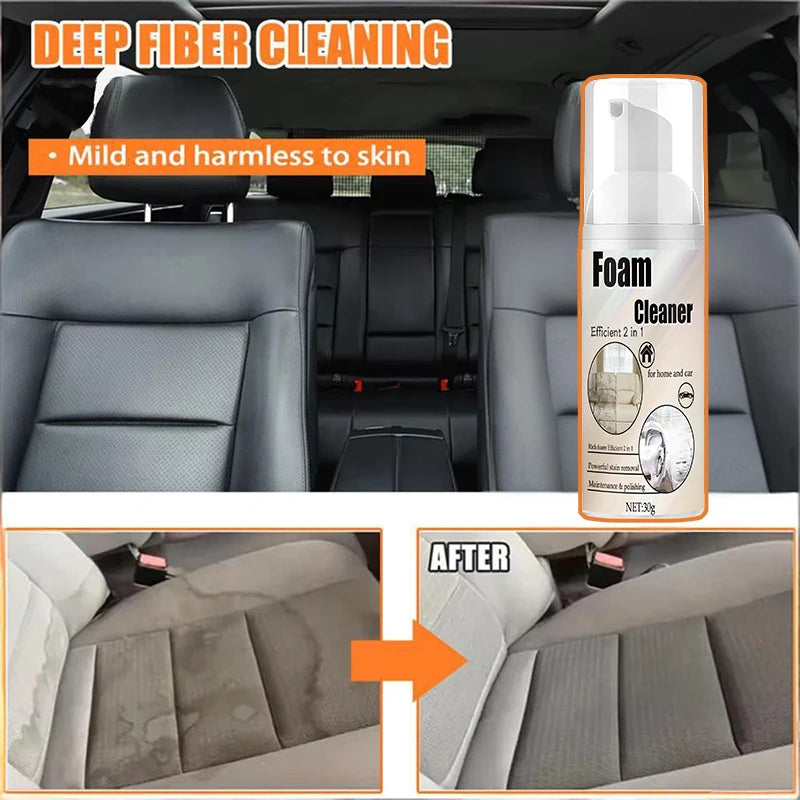 2-in-1 Foaming Car Seat Cleaner - Quick-Dry Fabric Stain Remover for Car Interior Seats