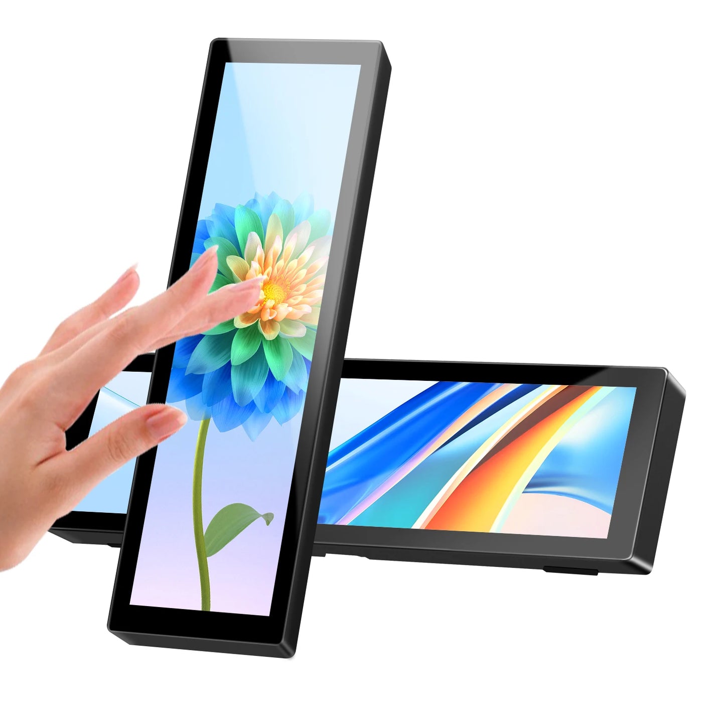 8.8 Inch HDMI Touch Screen Monitor – Long Wide Display with Case, PC Temperature Sensor Panel & Small Extender Monitor
