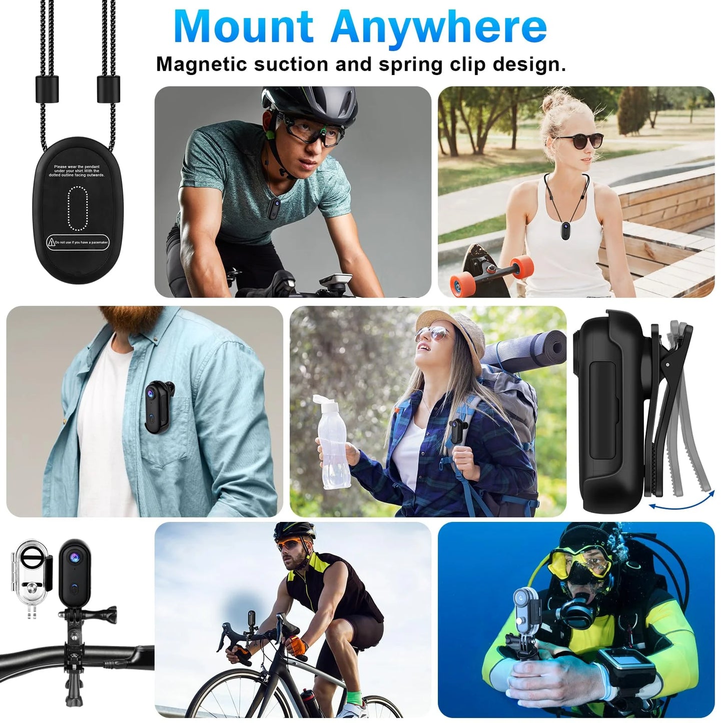4K/1080P Outdoor Sports Action Camera – Mini Helmet & Bike Cam for Motorcycle, Bicycle & Body Video Recording