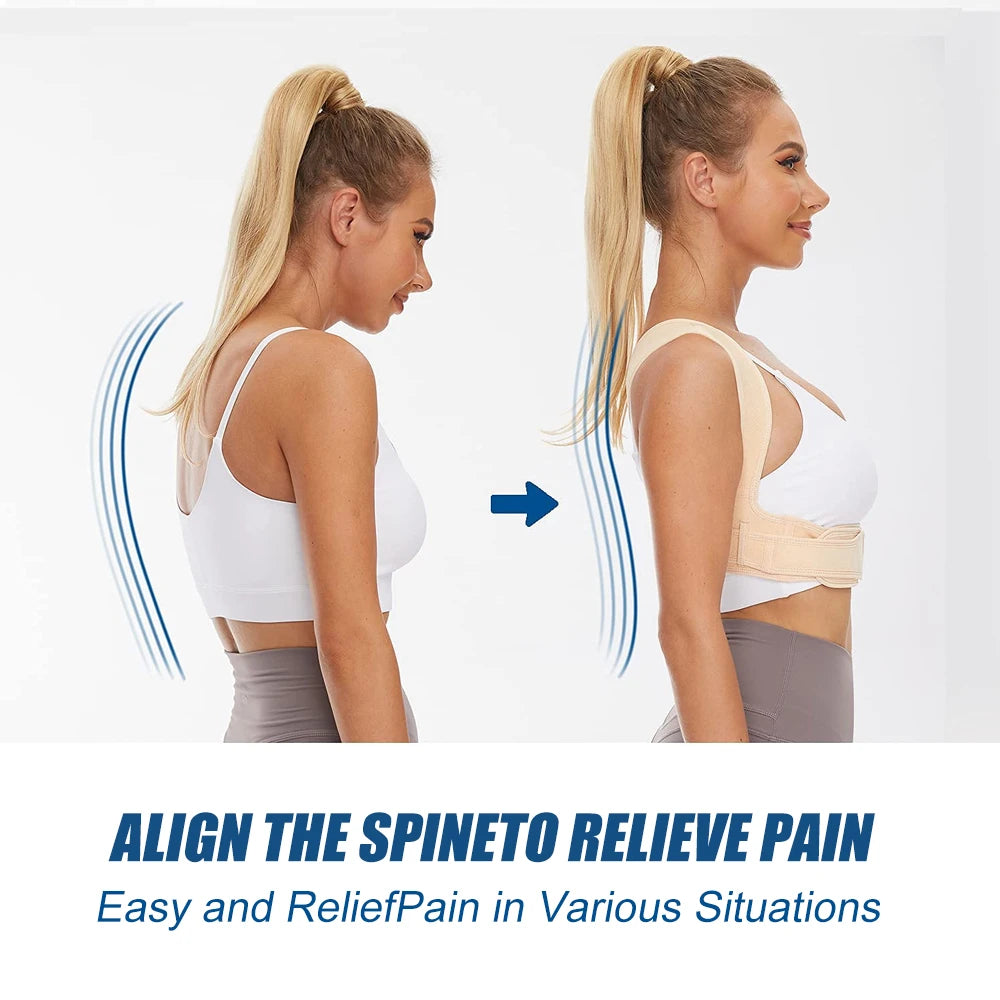 Adjustable Posture Corrector Back Brace – Breathable Upper Back, Neck & Shoulder Support for Clavicle & Lumbar Pain Relief