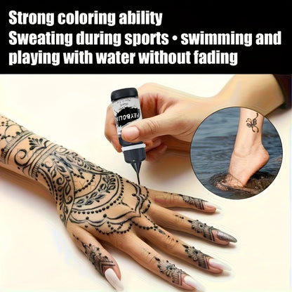 Long-Lasting Black Henna Temporary Tattoo Gel – Multi-Pack Body Art for Festivals, Parties & Role Play (1/3/5pcs)