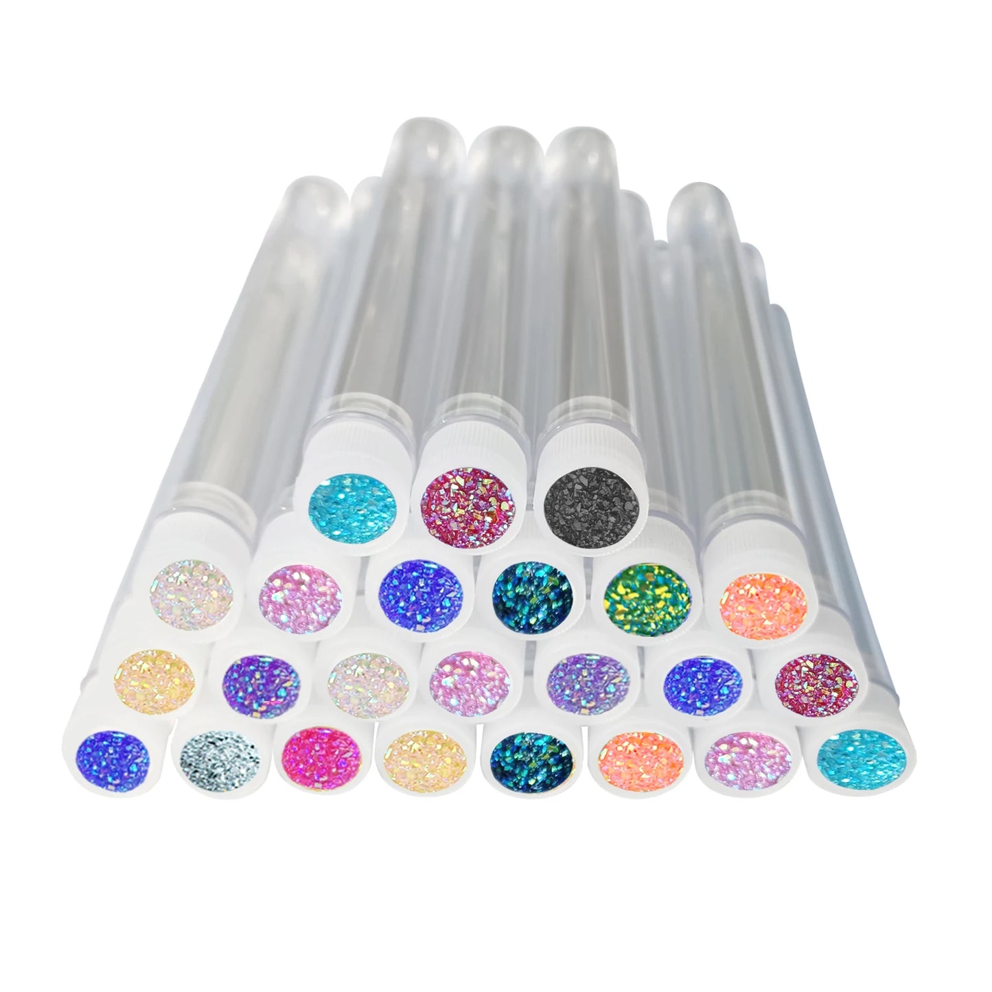 50Pc Reusable Eyebrow Brush Tube: Replaceable Dust-proof Sparkling Diamond Eyelash and Eyebrow Makeup Brush Set