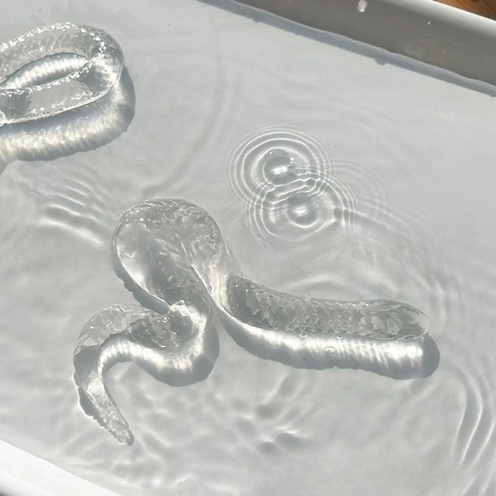 Transparent Snake Squishy Toy - Soft TPR Stress Relief Squeeze Figurine
