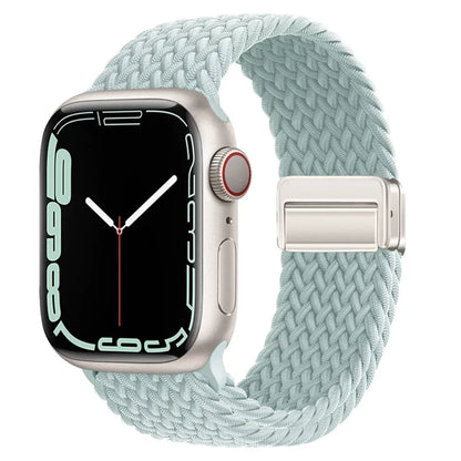 Nylon Braided Watch Band for Apple Watch – Compatible with Series SE, 3–10 & Ultra (38–49mm Adjustable Sport Strap)