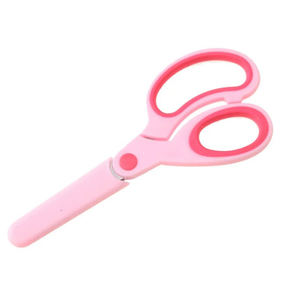 Kids Safety Scissors — Left-Handed Student Scissors with Sleeve for DIY, Paper Cutting & Stationery