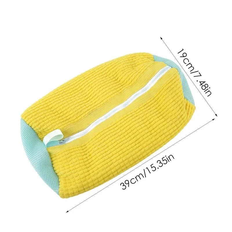 Easy-Clean Cotton Shoe Laundry Bag - Fluffy Fiber Washing Net for Dirt Removal and Anti-Deformation Shoe Organizer