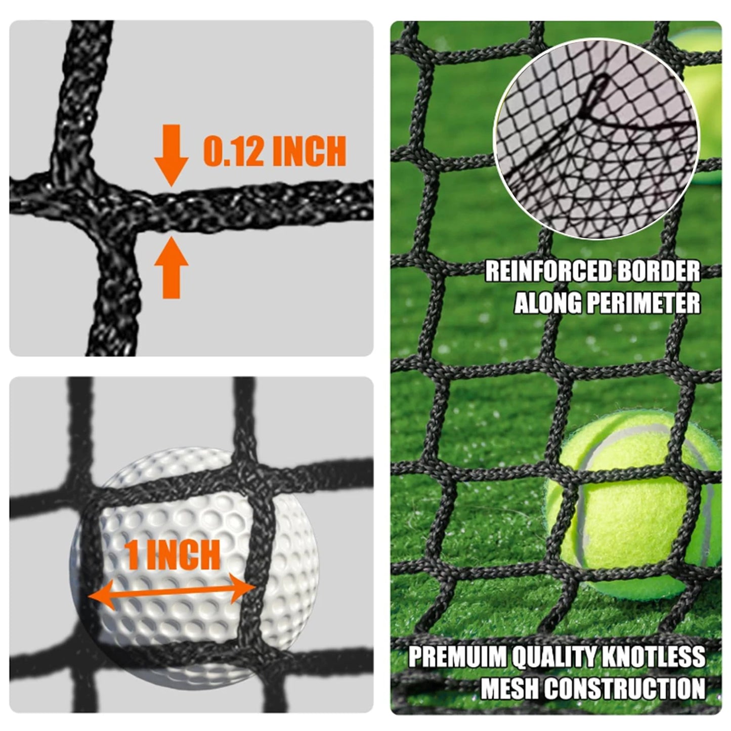 Foldable 10x10x10FT Golf Net Cage – Portable Baseball Batting Training Cage with Durable Wear-Resistant Ball Netting for Practice & Simulation Use