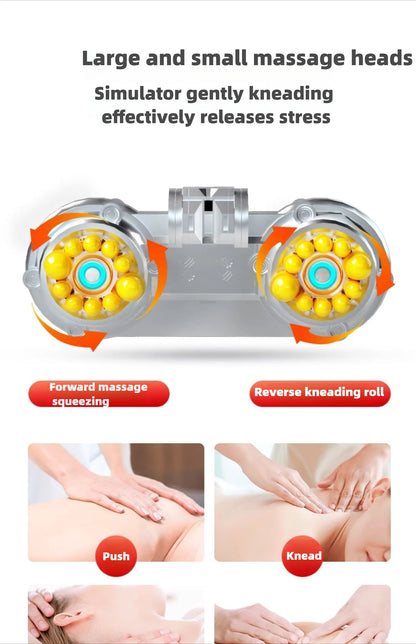 Electric Full Body Massage Mattress with Heating, Kneading & Vibration – Neck and Back Relaxation Pillow with Hand Control and Lumbar Airbag