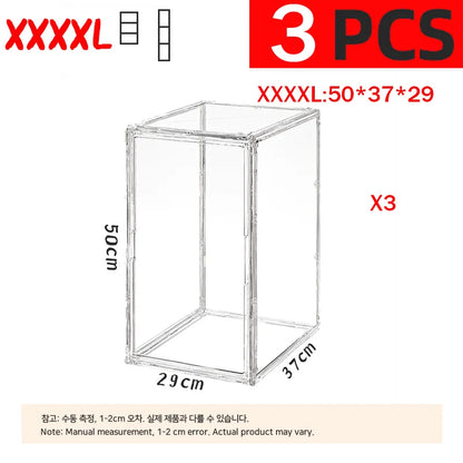 50×37×29cm Transparent Toy Organizer & Display Cabinet – Durable Storage Box for Helmets, Shoes & Books
