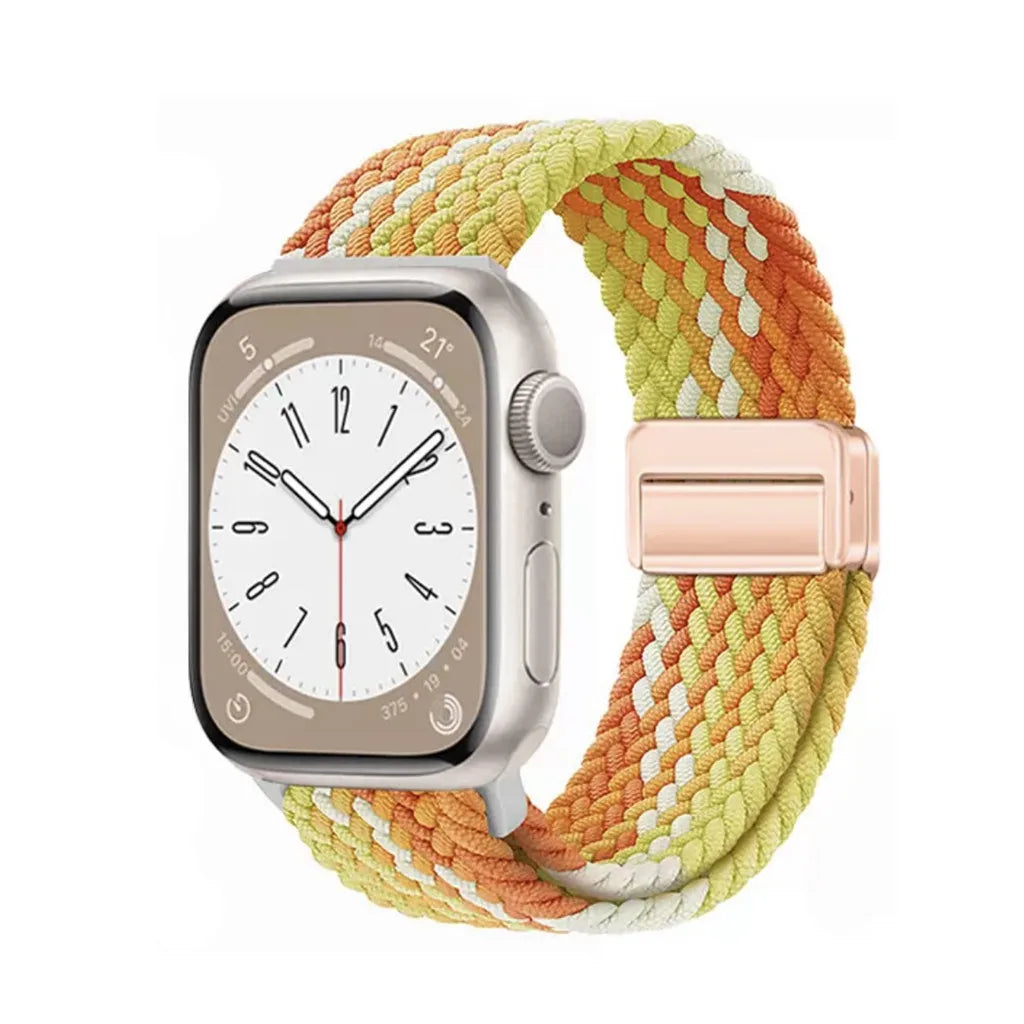 Nylon Braided Watch Band for Apple Watch – Compatible with Series SE, 3–10 & Ultra (38–49mm Adjustable Sport Strap)