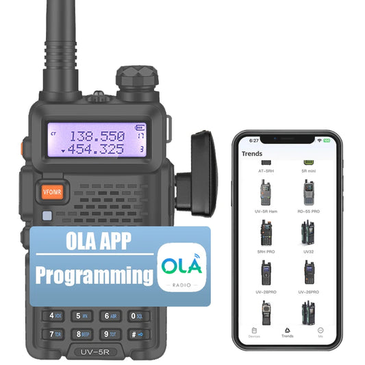 Wireless Bluetooth Walkie Talkie Programming Adapter for Baofeng UV-5R, UV-82, BF-888S & UV-5RH Two Way Radios – K-Plug Frequency Programming Tool with App Support