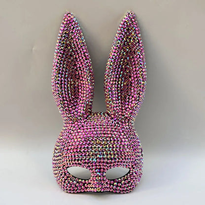 Halloween Sequin Rabbit Mask Costume – Masquerade Animal Cosplay Prop for Party, Performance, Comic Con & Drama Stage Wear
