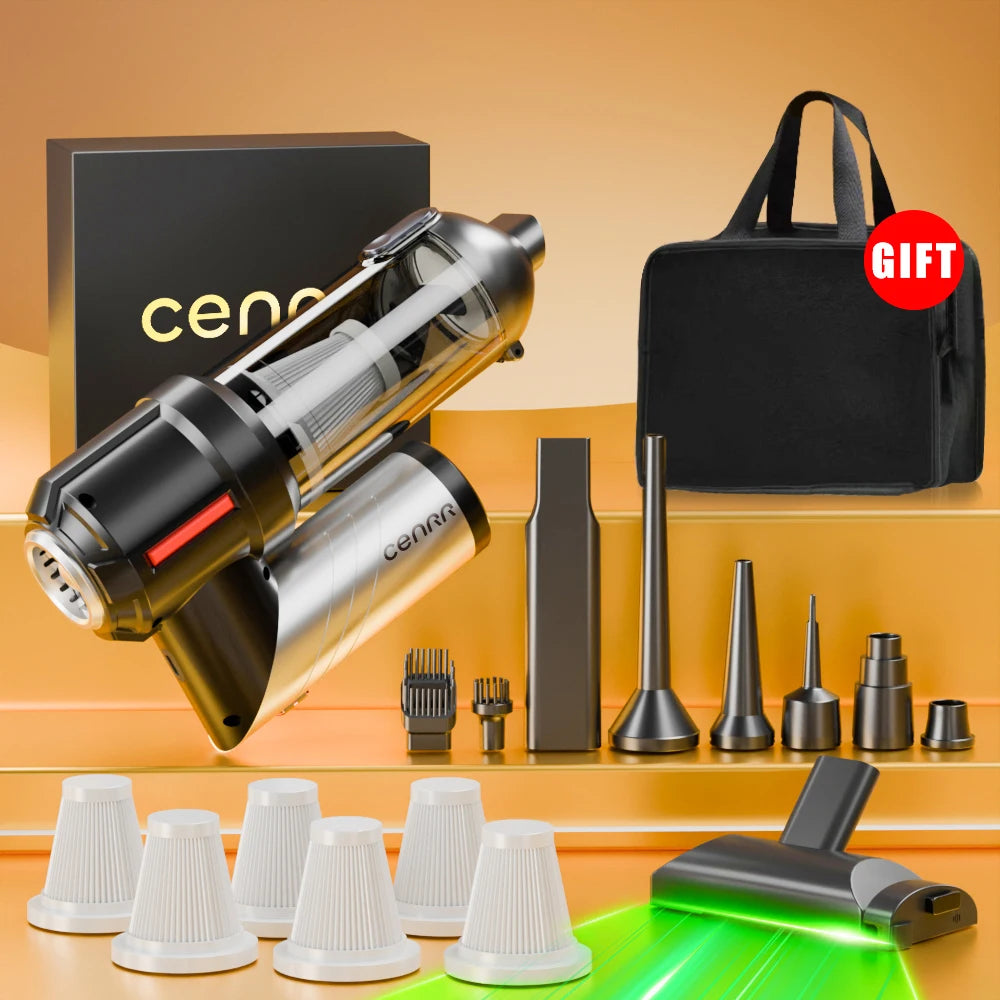 CENRR Mini Car Vacuum Cleaner 998000PA – Powerful Cordless Portable Handheld Cleaner for Car & Home Use