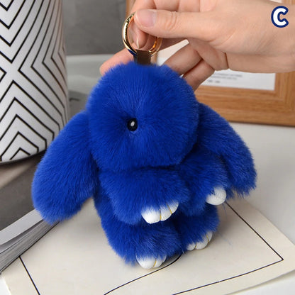 15cm Rabbit Fur Keychain - Soft Bag & Car Pendant Charm for Women, Jewelry Accessory Gift