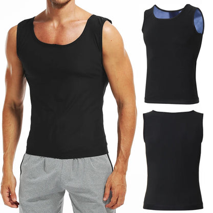 Men’s Abdomen Reducer Body Shaper Vest – Sweat Sauna Waist Trainer for Belly Slimming & Fat Burning Fitness