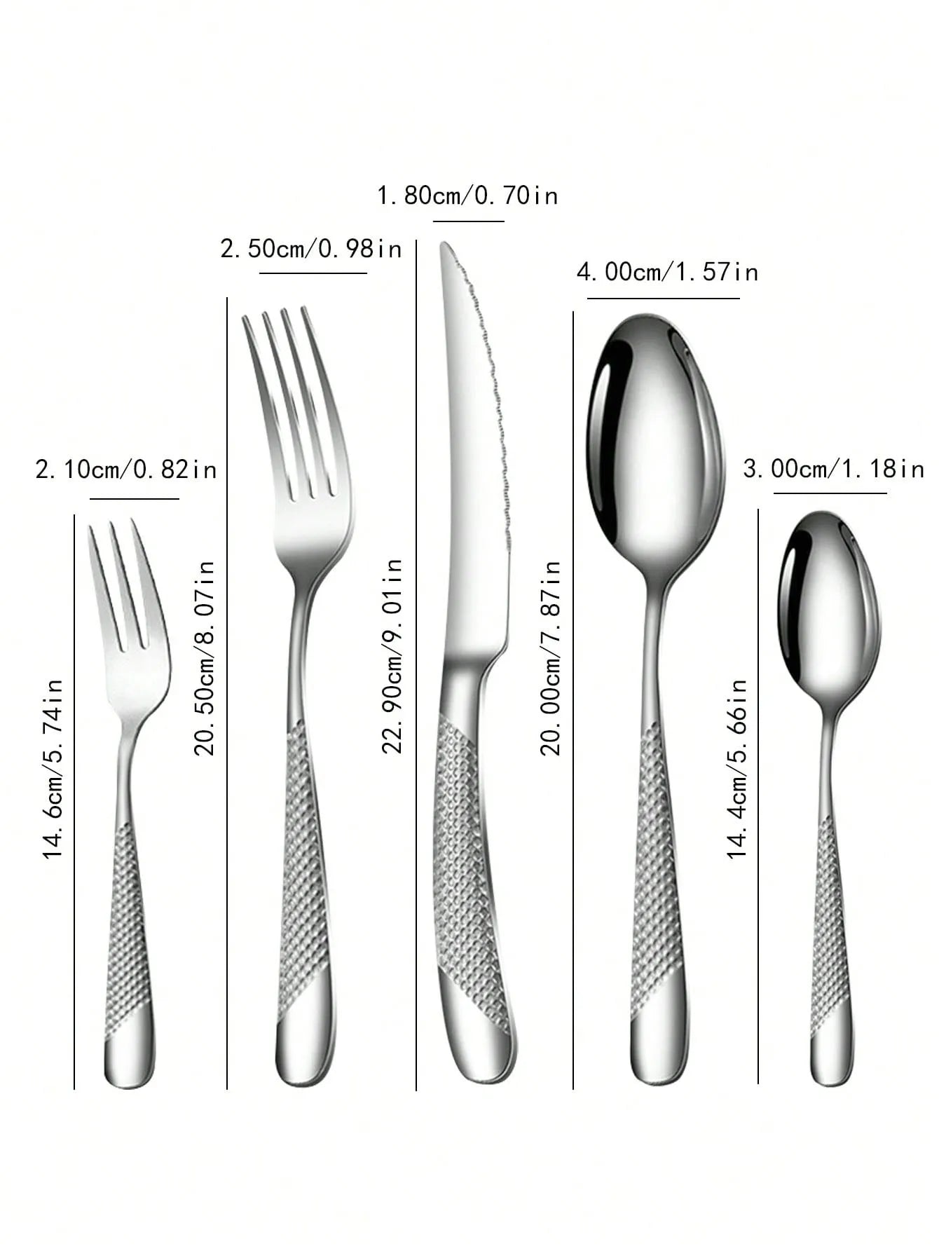 High-End Stainless Steel Silver Star Diamond Tableware Set - Includes Knife, Fork, Spoon, and Dessert Fork & Spoon - 6pc/30pc Options