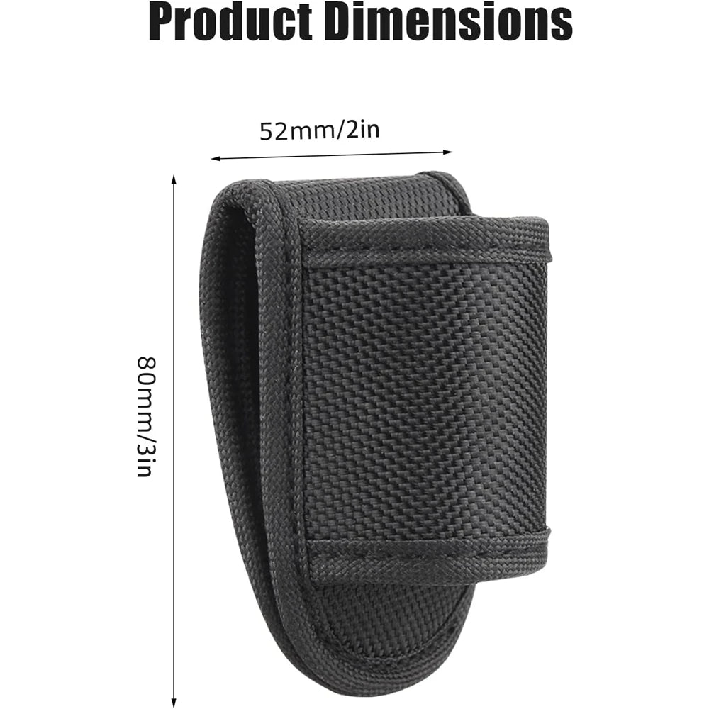 Flashlight Holster Pouch - Open Top Nylon Duty Belt Holder Case for D Cell & Compact Handheld Flashlights