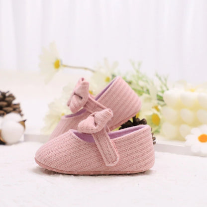 Adorable Bowknot Mary Jane Baby Girl Shoes — Lightweight Non-Slip Soft Sole for Indoor & Outdoor Walking