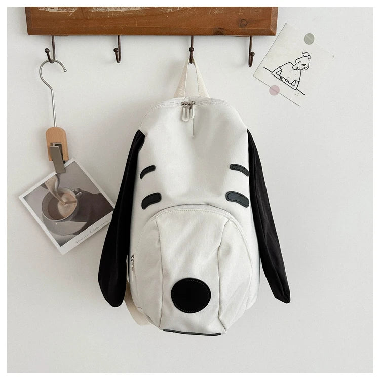 Cute Dog Canvas Backpack 2025 — Korean-Style Portable Student Travel Bookbag