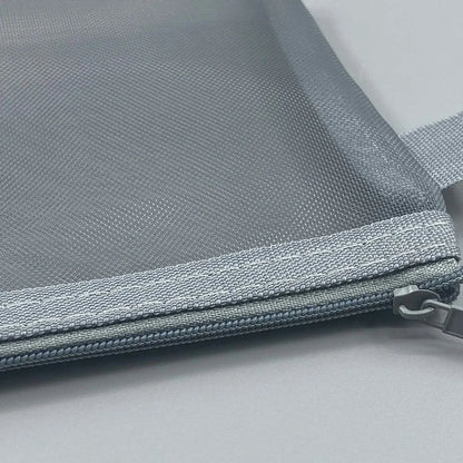 Large Transparent Mesh Pencil Case — Nylon Zip Storage Bag for School & Office Supplies