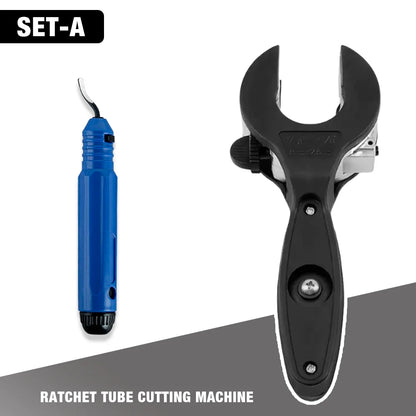 8–29mm Ratchet Tube Cutter – DIY Copper, Aluminum & PVC Pipe Cutting Tool with Deburring Accessories