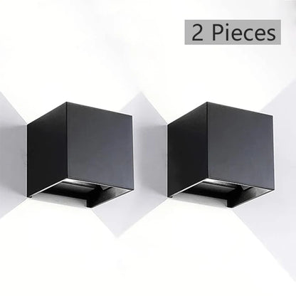 MARPOU LED Wall Lamp - Waterproof IP65 Indoor/Outdoor Surface Mounted Up and Down Light - Porch Garden 9W AC 90-260V