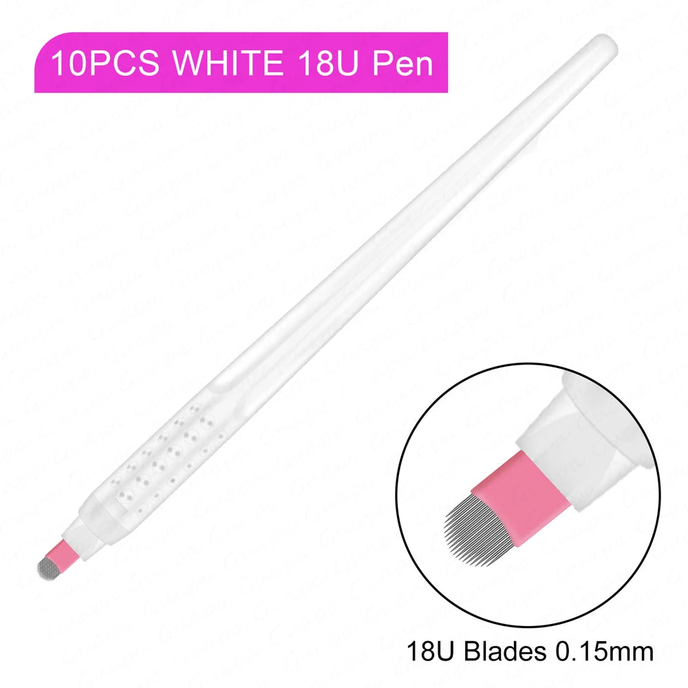 10PCS Microblading Disposable Pens — U18 0.18mm Microblade Tools for Eyebrow Permanent Makeup