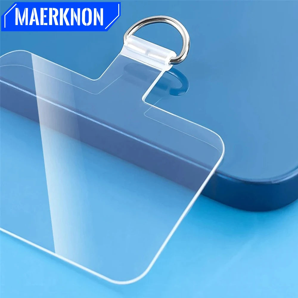 Transparent Phone Anti-Lost Lanyard Card – 1/3/5/10PCS TPU Universal Tether Tab with Loop Hole, Strap Patch & Cord Clip Gasket
