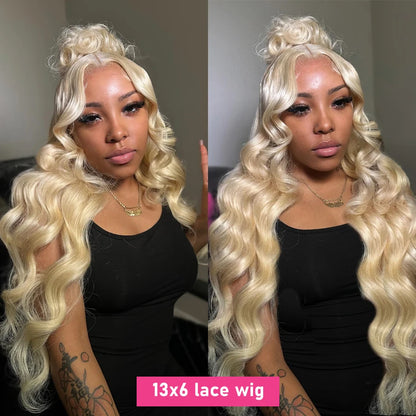 Melodie 34 Inch 613 Honey Blonde Color Wig - HD Transparent Body Wave 13x6 Frontal Human Hair Wig for Women, 13x4 Lace Front Wig