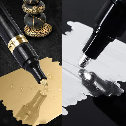 3/2/1pcs Chrome Mirror Marker Pen – 2mm DIY Reflective Paint Pen for Permanent Gold & Silver Touch-Up, Model Painting & Marking