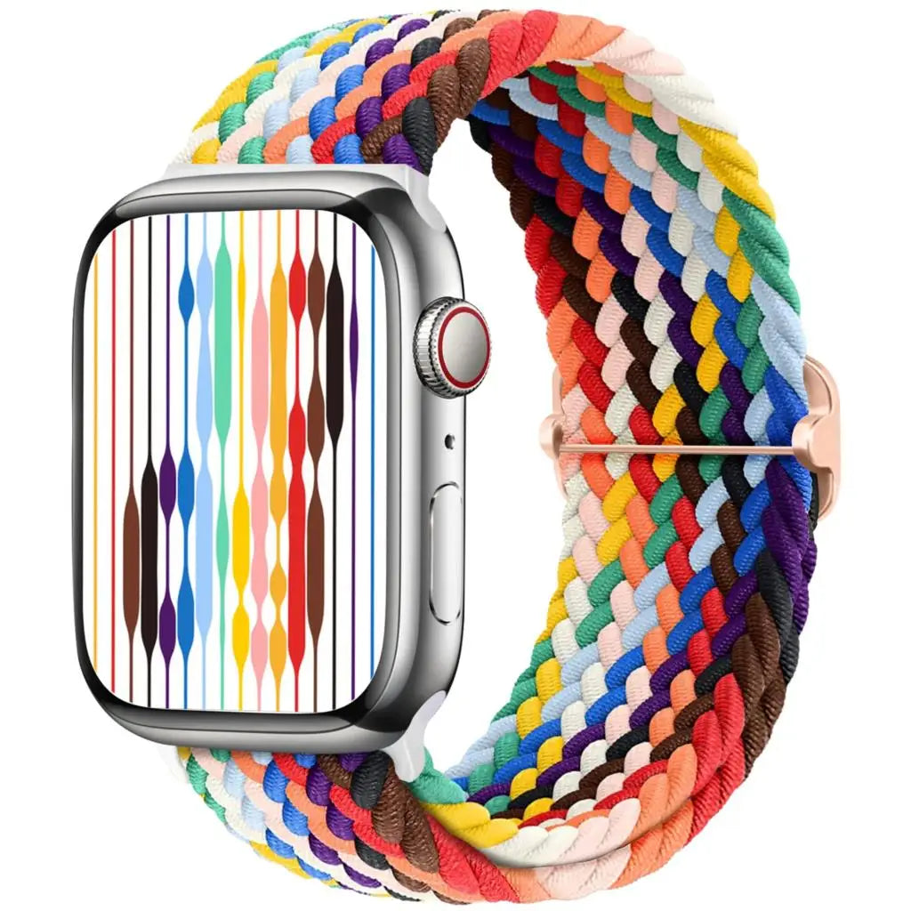 Elastic Braided Solo Loop Apple Watch Band – Adjustable Stretch Strap for Series SE, 5–11 & Ultra 3 (40mm–49mm)