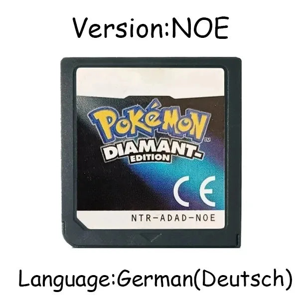 Pokemon Series DS Game Cartridge – Platinum, Pearl, Diamond, HeartGold, SoulSilver, Multilingual for NDS/3DS Consoles