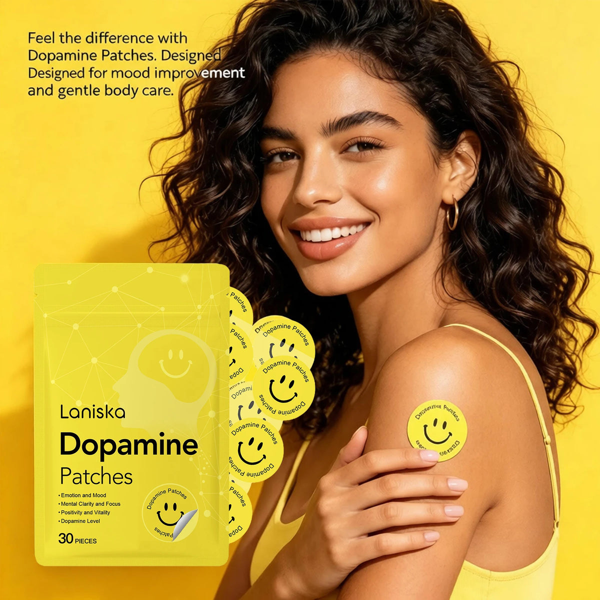 Dopamine Wellness Patches - Daily Comfort Patches for Focus, Stress Relief, Mood Balance & Vitality Support for Work and Study