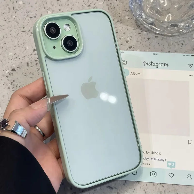 Luxury Clear Acrylic Phone Case for iPhone 11–17 Pro Max - Transparent Candy Bumper Protection Cover