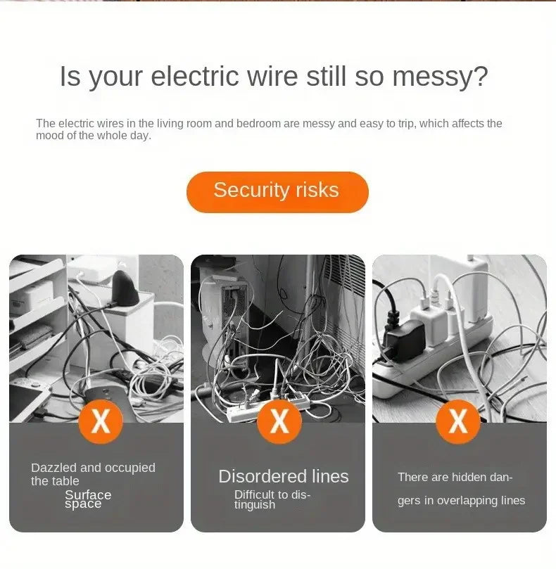 Self-Adhesive PVC Cable Protector Strip — Wire & Cord Insulation Cover, Wear-Resistant Trip Prevention Organizer