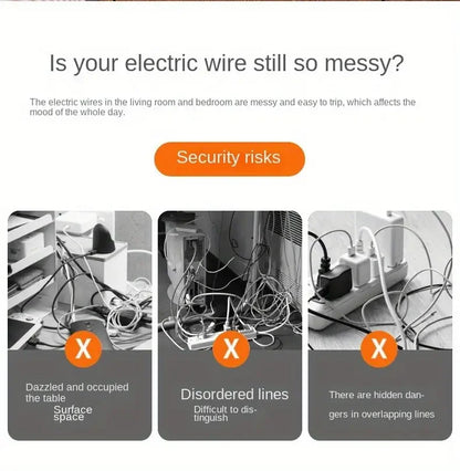 Self-Adhesive PVC Cable Protector Strip — Wire & Cord Insulation Cover, Wear-Resistant Trip Prevention Organizer