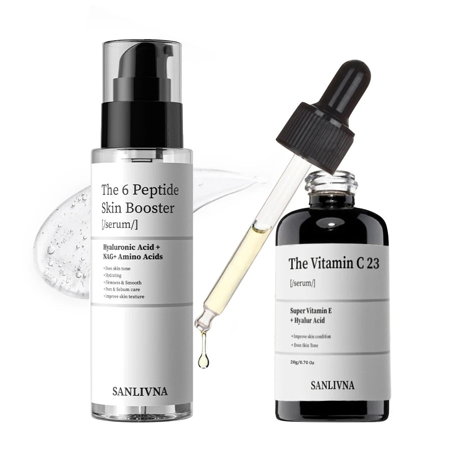 6 Peptide Essence Facial Skin Care Set — Collagen Anti-Aging, Brightening, Moisturizing & Nourishing Treatment