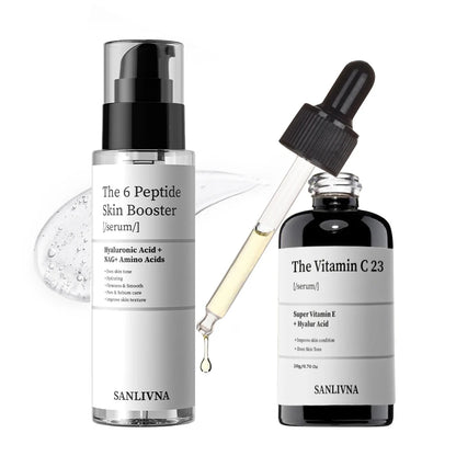 6 Peptide Essence Facial Skin Care Set — Collagen Anti-Aging, Brightening, Moisturizing & Nourishing Treatment